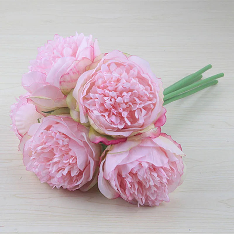 Large Peony Silk Flower Bouquet Set - Elegant Home Decor-Orizon Depot