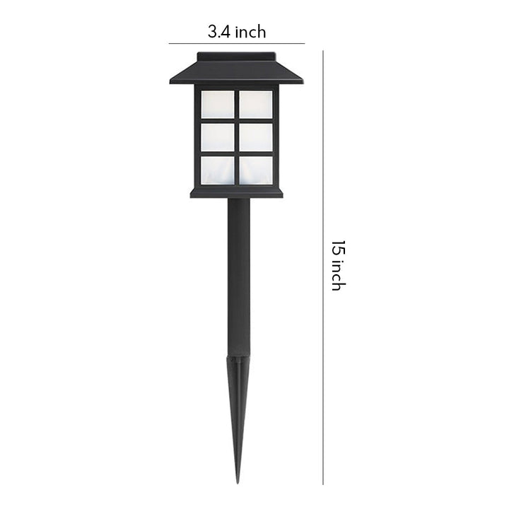 Square Pavilion Solar Outdoor Lights - Black LED Garden Stake Lighting