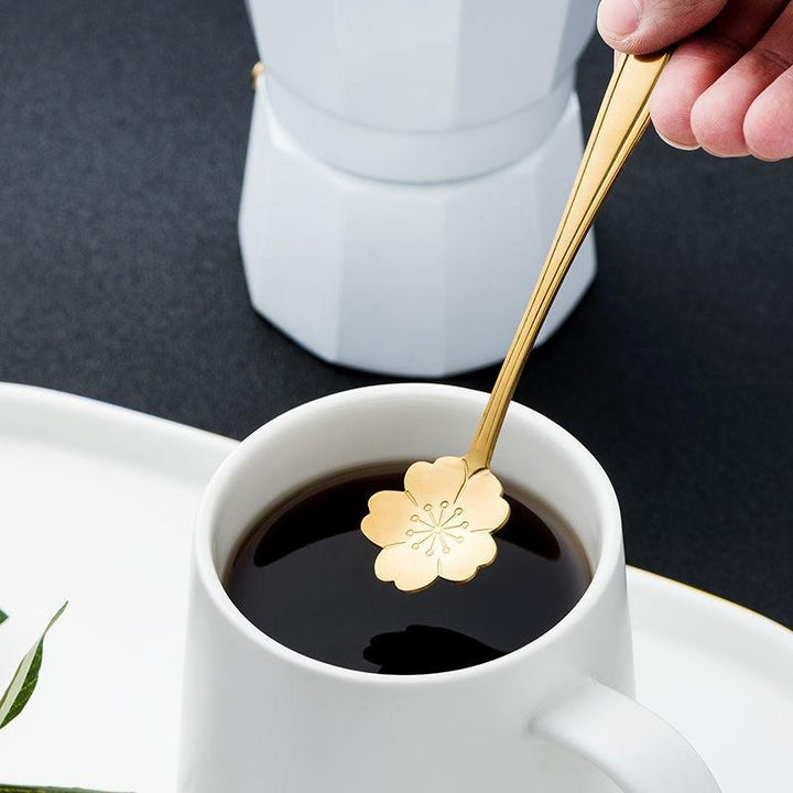 8-Piece Stainless Steel Teaspoon Set with Flower Design-Orizon Depot