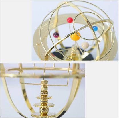Handcrafted Mechanical Brass Solar System Replica Model (5 Planets)-Orizon Depot