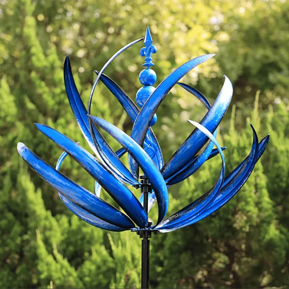 Metal Windmill Sculpture - Decorative Outdoor Art Piece-Orizon Depot