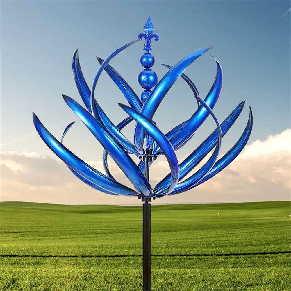 Metal Windmill Sculpture - Decorative Outdoor Art Piece-Orizon Depot
