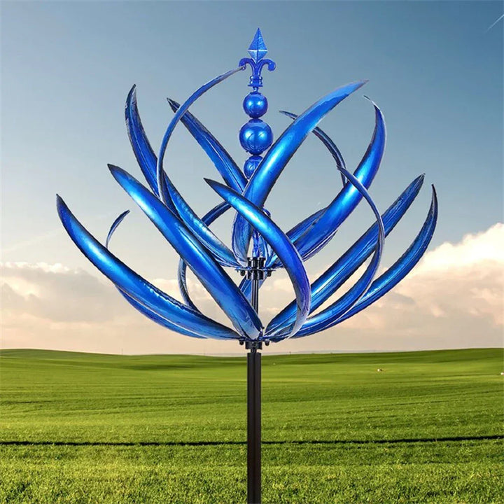 Metal Windmill Sculpture - Decorative Outdoor Art Piece-Orizon Depot