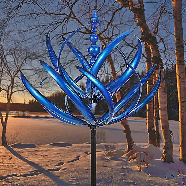 Metal Windmill Sculpture - Decorative Outdoor Art Piece-Orizon Depot