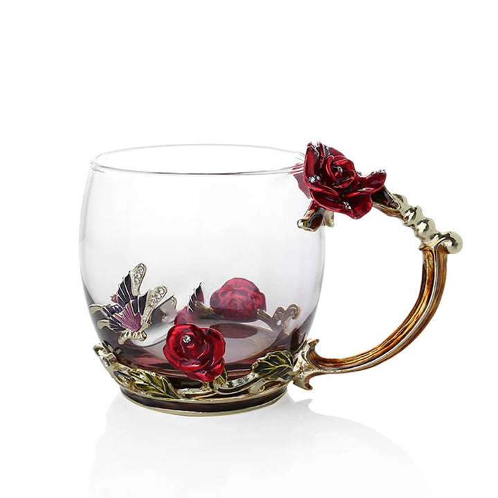 Handcrafted Enamel Coffee Mugs with Steel Spoon - Unique Gift Ideas-Orizon Depot