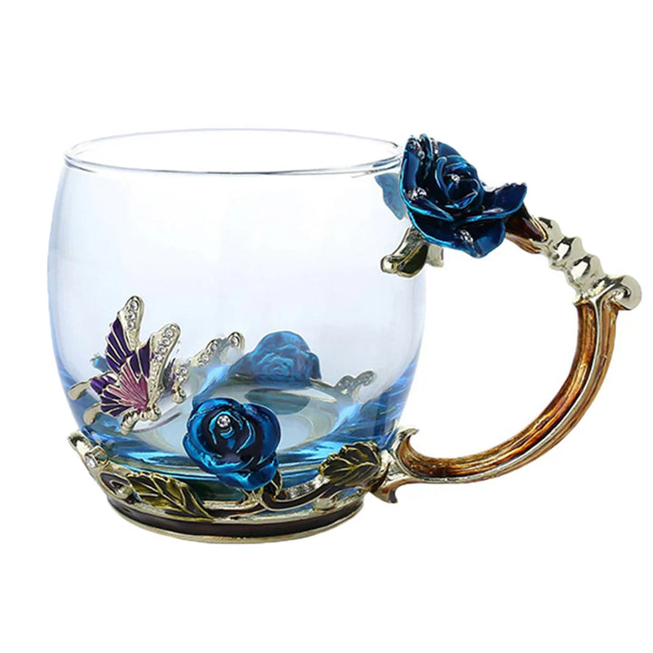 Handcrafted Enamel Coffee Mugs with Steel Spoon - Unique Gift Ideas-Orizon Depot