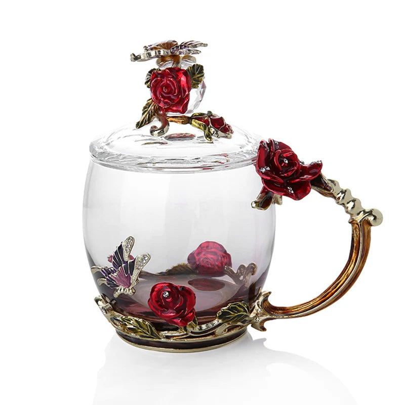 Handcrafted Enamel Coffee Mugs with Steel Spoon - Unique Gift Ideas-Orizon Depot