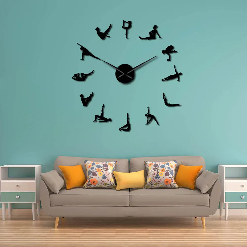 DIY Pilates Poses Wall Clock for Home Decor-Orizon Depot
