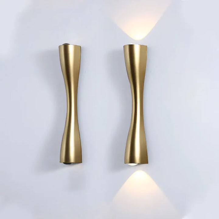 Contemporary Gold Wall Light | Nordic Waterproof Up & Down Fixture