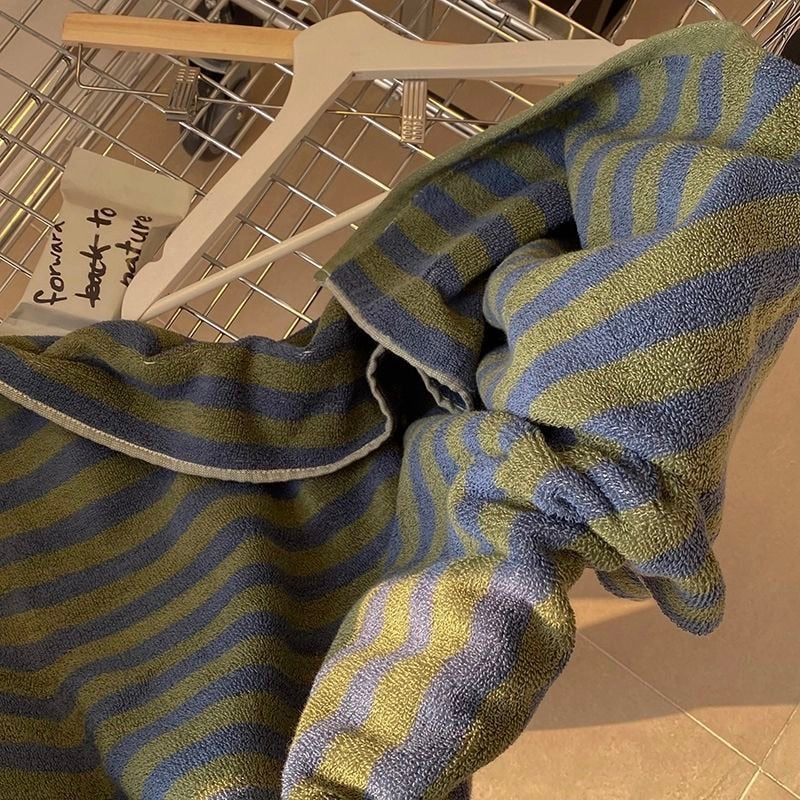 Retro Cotton Bath Towel - Soft, Absorbent, and Stylish Design-Orizon Depot