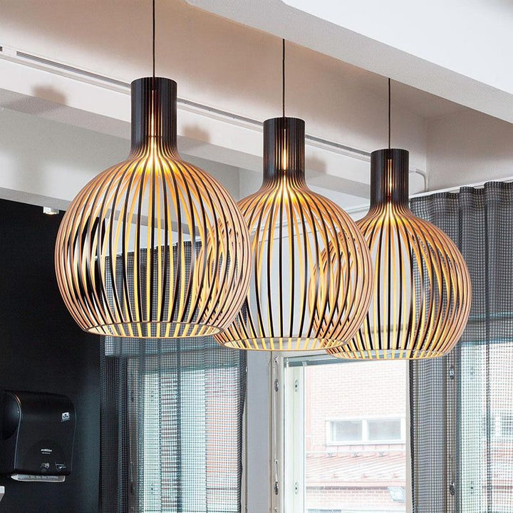 Natural Scandinavian Design Handcrafted Wooden Pendant Light