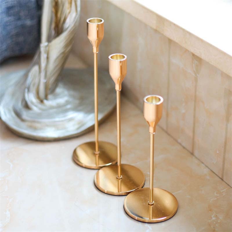 3-Piece Set Metal Candle Holder for Elegant Home Decor-Orizon Depot
