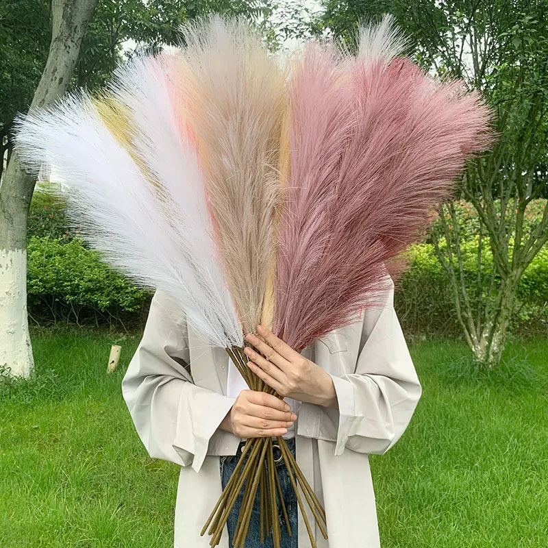 5 Pieces 100 cm Artificial Pampas Grass Dried Flower Bouquet for Home Decor-Orizon Depot