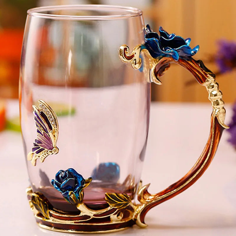 Handcrafted Enamel Coffee Mugs with Steel Spoon - Unique Gift Ideas-Orizon Depot