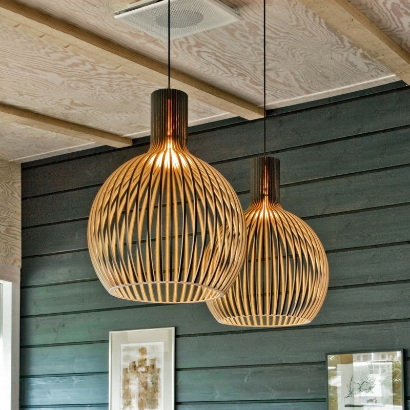 Natural Scandinavian Design Handcrafted Wooden Pendant Light