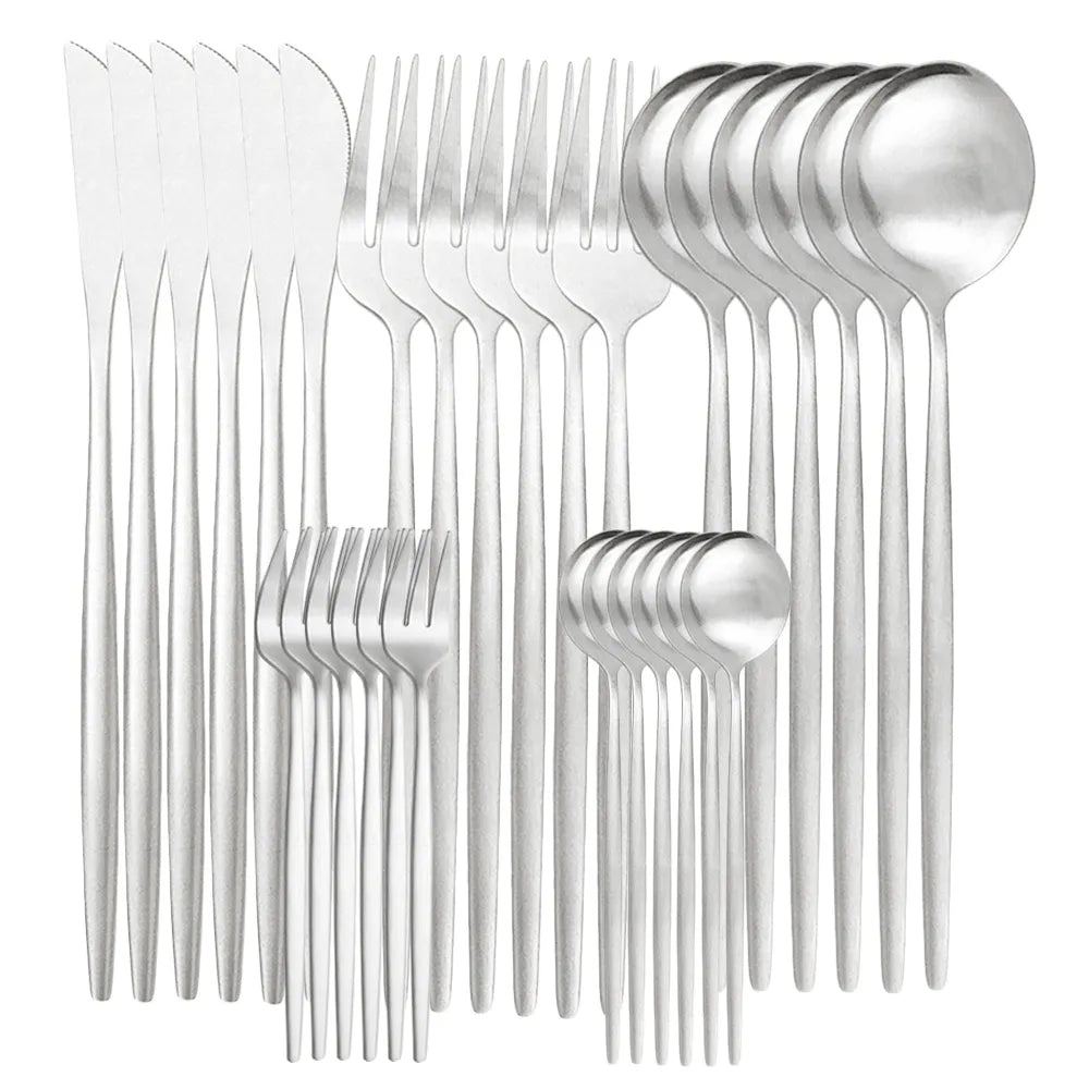 Elegant Stainless Steel Cutlery Set for 6 - High-Quality Dining Essentials-Orizon Depot