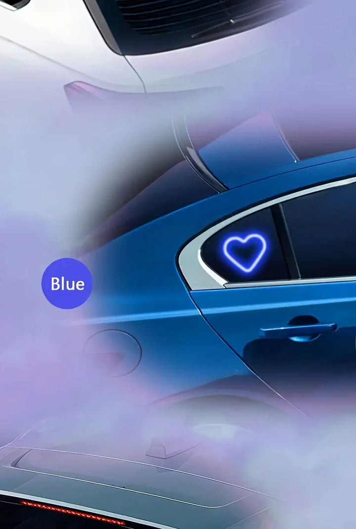 Heart Shaped Neon LED Car Interior Light - Solar Powered-Orizon Depot