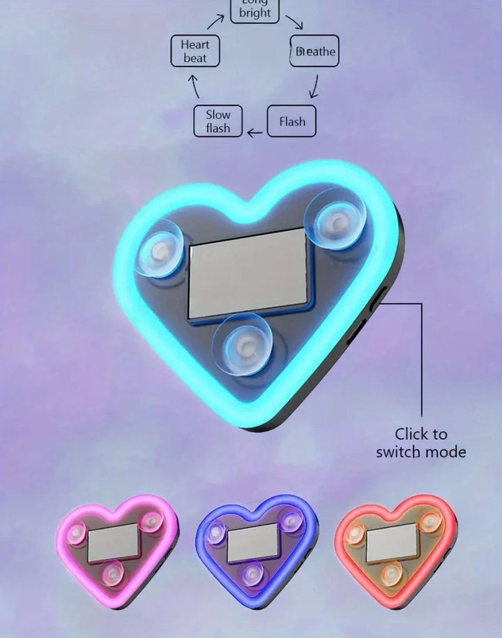 Heart Shaped Neon LED Car Interior Light - Solar Powered-Orizon Depot