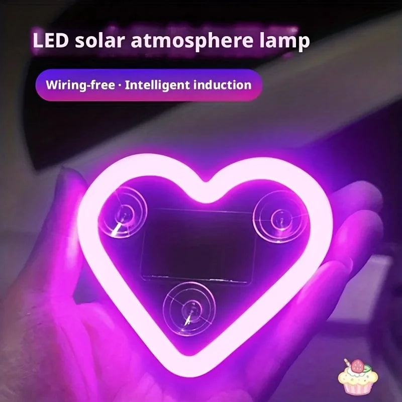 Heart Shaped Neon LED Car Interior Light - Solar Powered-Orizon Depot
