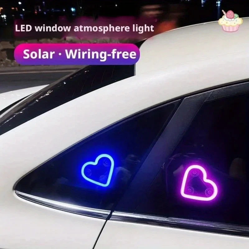 Heart Shaped Neon LED Car Interior Light - Solar Powered-Orizon Depot