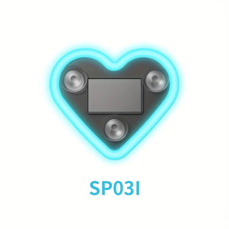 Heart Shaped Neon LED Car Interior Light - Solar Powered-Orizon Depot