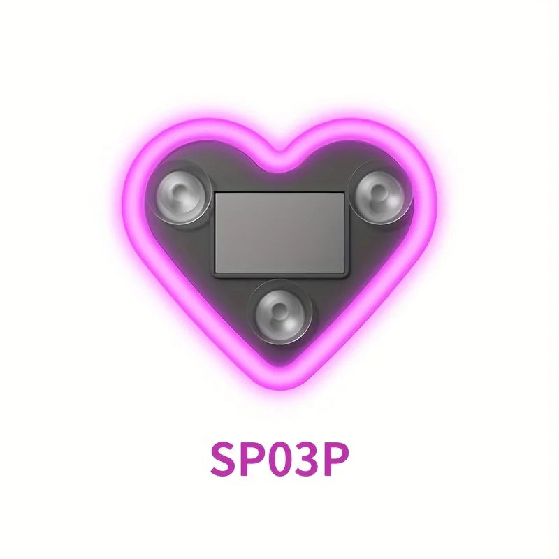 Heart Shaped Neon LED Car Interior Light - Solar Powered-Orizon Depot