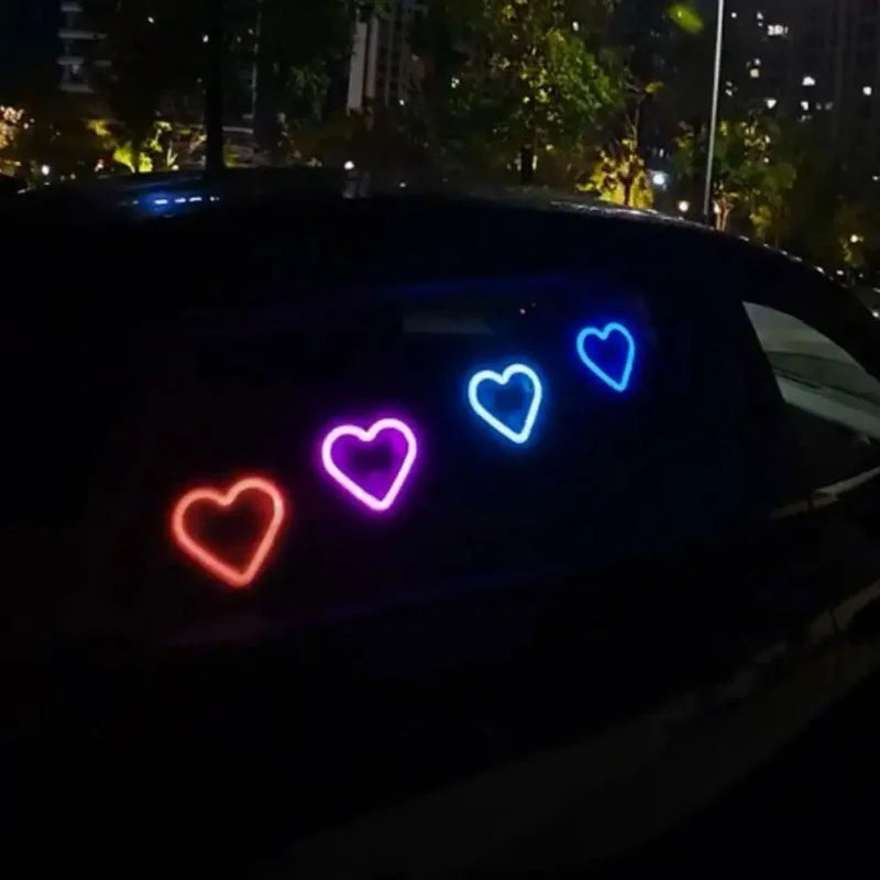 Heart Shaped Neon LED Car Interior Light - Solar Powered-Orizon Depot