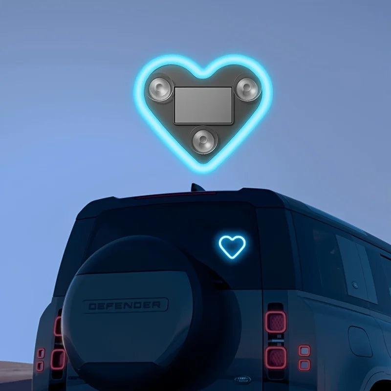 Heart Shaped Neon LED Car Interior Light - Solar Powered-Orizon Depot