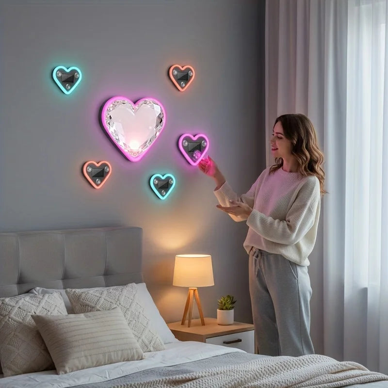 Heart Shaped Neon LED Car Interior Light - Solar Powered-Orizon Depot