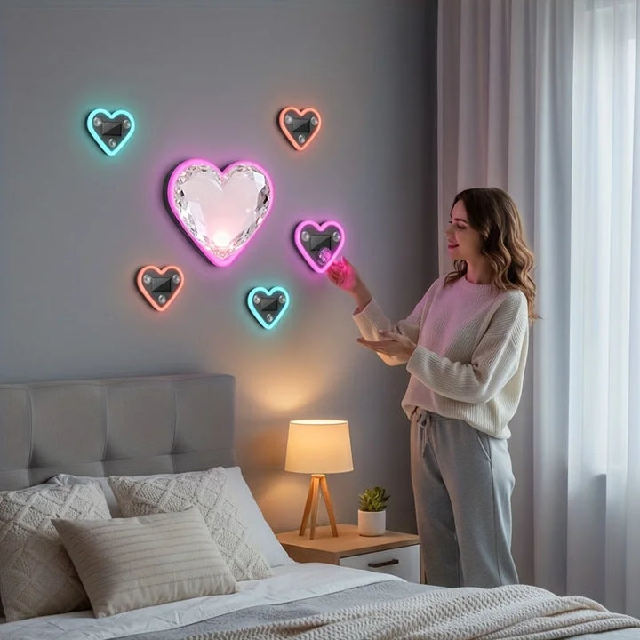 Heart Shaped Neon LED Car Interior Light - Solar Powered-Orizon Depot