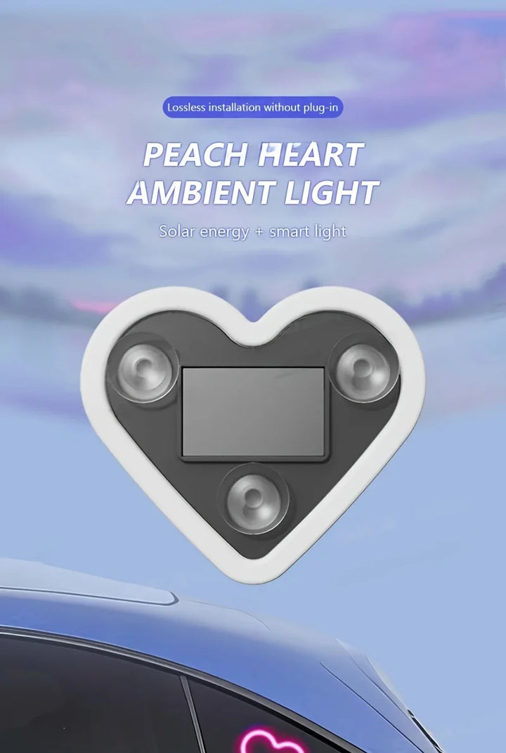 Heart Shaped Neon LED Car Interior Light - Solar Powered-Orizon Depot