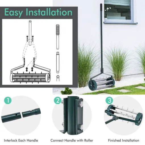 Durable Manual Lawn Spike Aerator for Soil Aeration