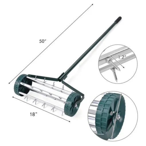 Durable Manual Lawn Spike Aerator for Soil Aeration