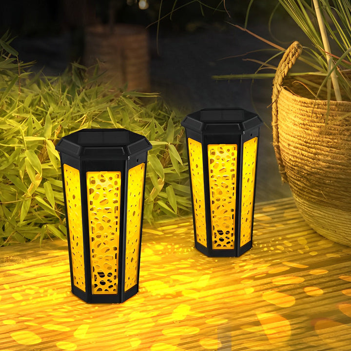 Hexagon Hollow Outdoor Solar Pathway Light - Waterproof Landscape Lighting-Orizon Depot