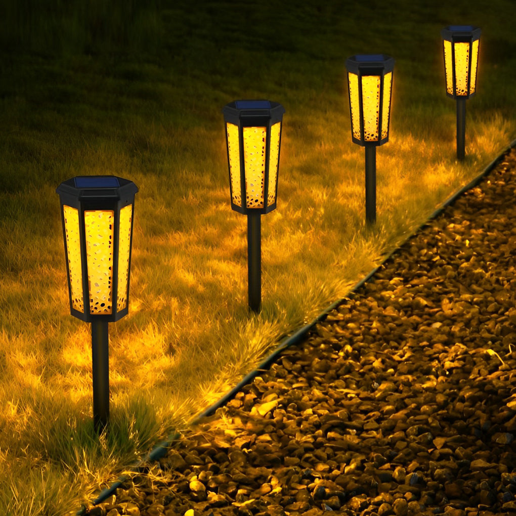 Hexagon Hollow Outdoor Solar Pathway Light - Waterproof Landscape Lighting-Orizon Depot