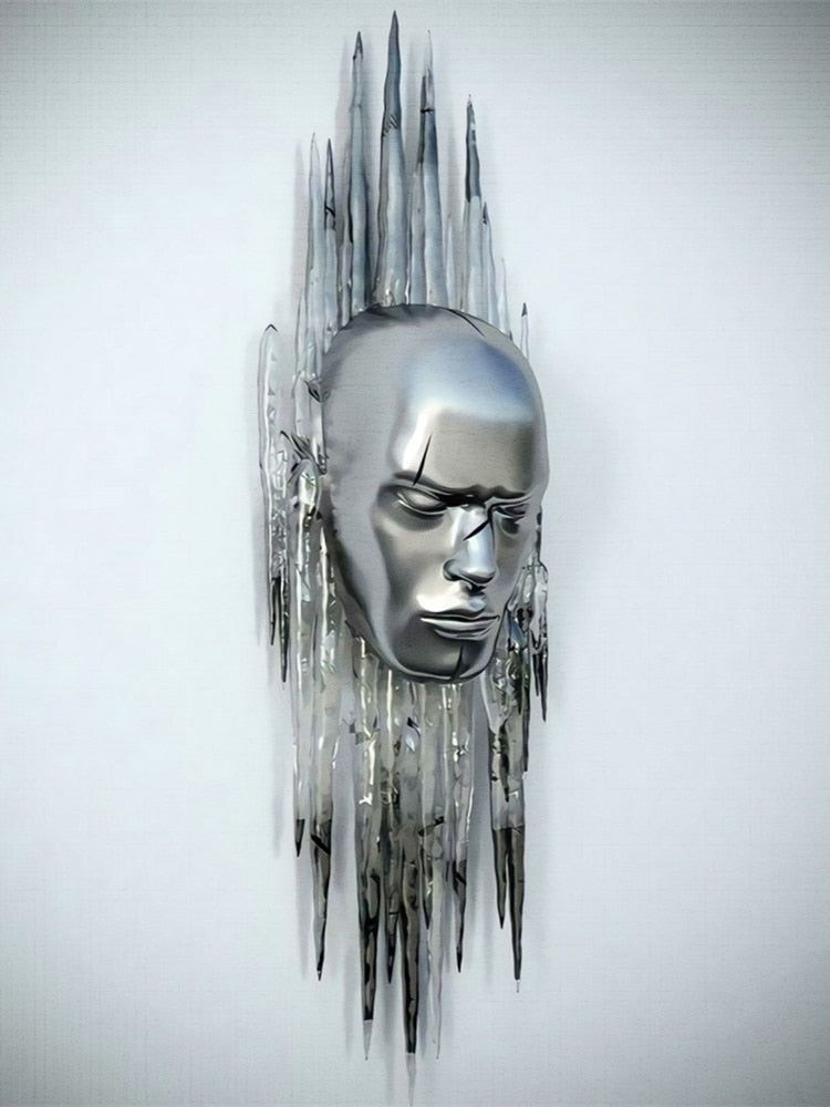 Abstract Metal Figure Statues Couples Wall Art Love Sculpture Print-Orizon Depot