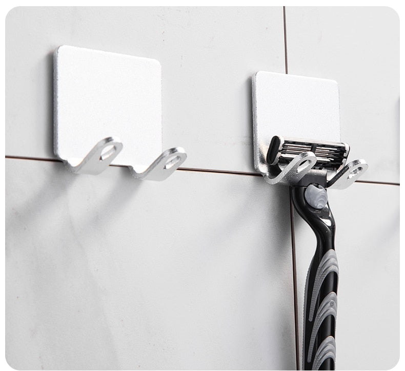 Punch-Free Razor Holder Storage Hook - Wall Mounted Men's Razor Shelf-Orizon Depot