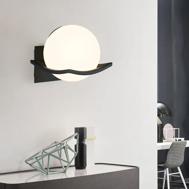Modern Glass Globe Wall Light | Stylish European Sconce