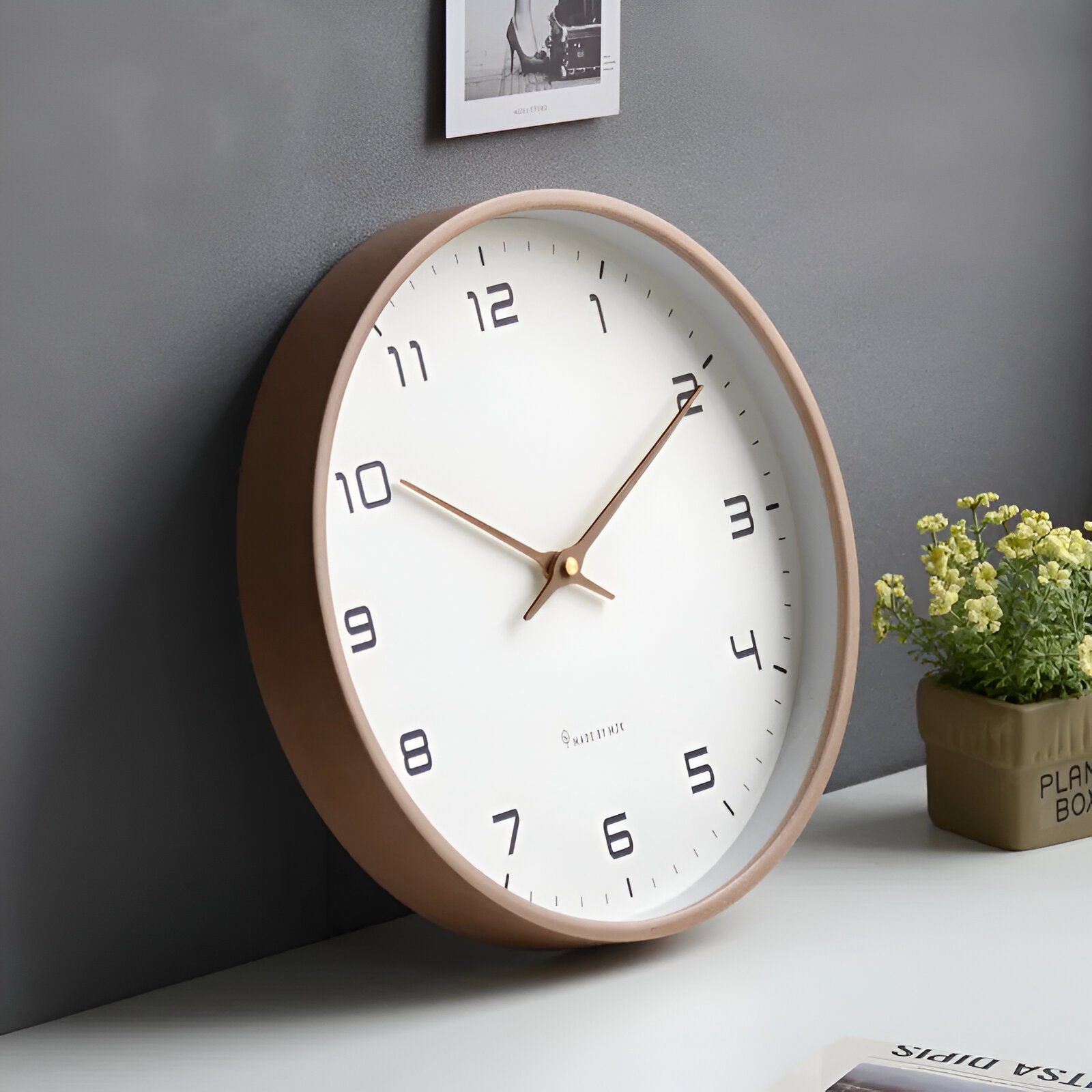 Minimalist Wood Frame Nordic Wall Clock-Orizon Depot