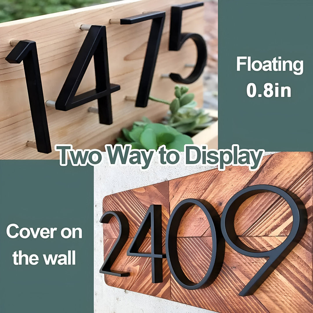 Modern Black Full House Number Sign - Stylish Home Address Plaque-Orizon Depot