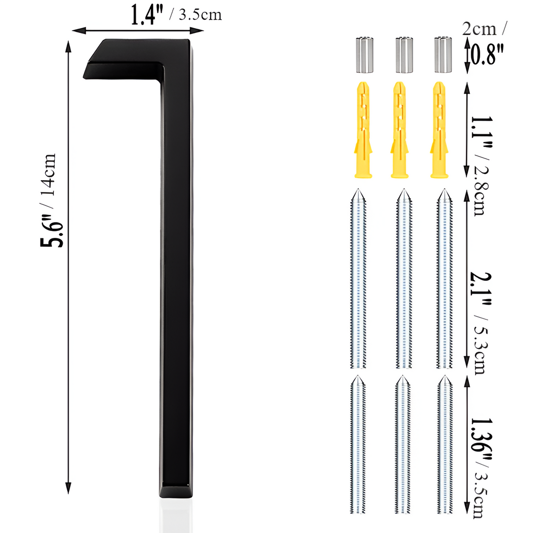Modern Black Full House Number Sign - Stylish Home Address Plaque-Orizon Depot
