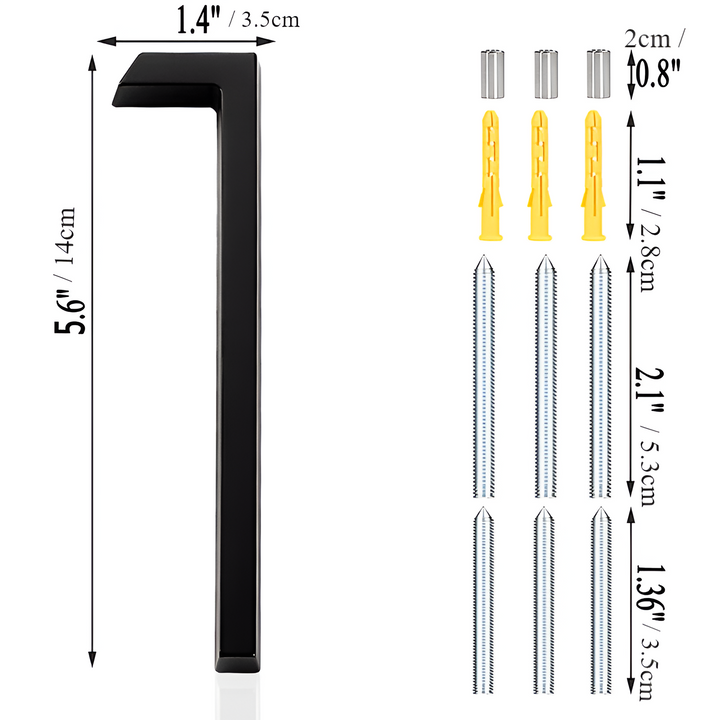 Modern Black Full House Number Sign - Stylish Home Address Plaque-Orizon Depot