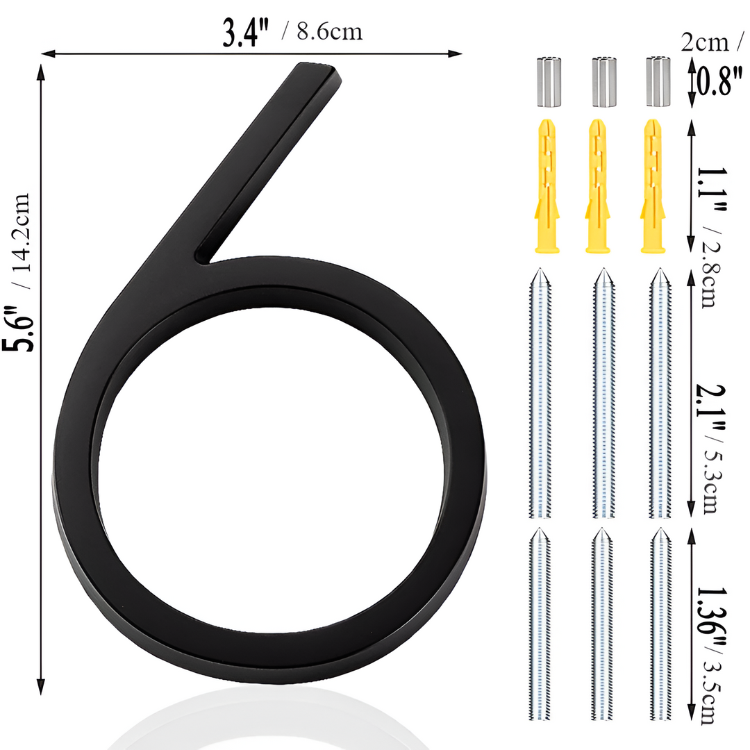 Modern Black Full House Number Sign - Stylish Home Address Plaque-Orizon Depot