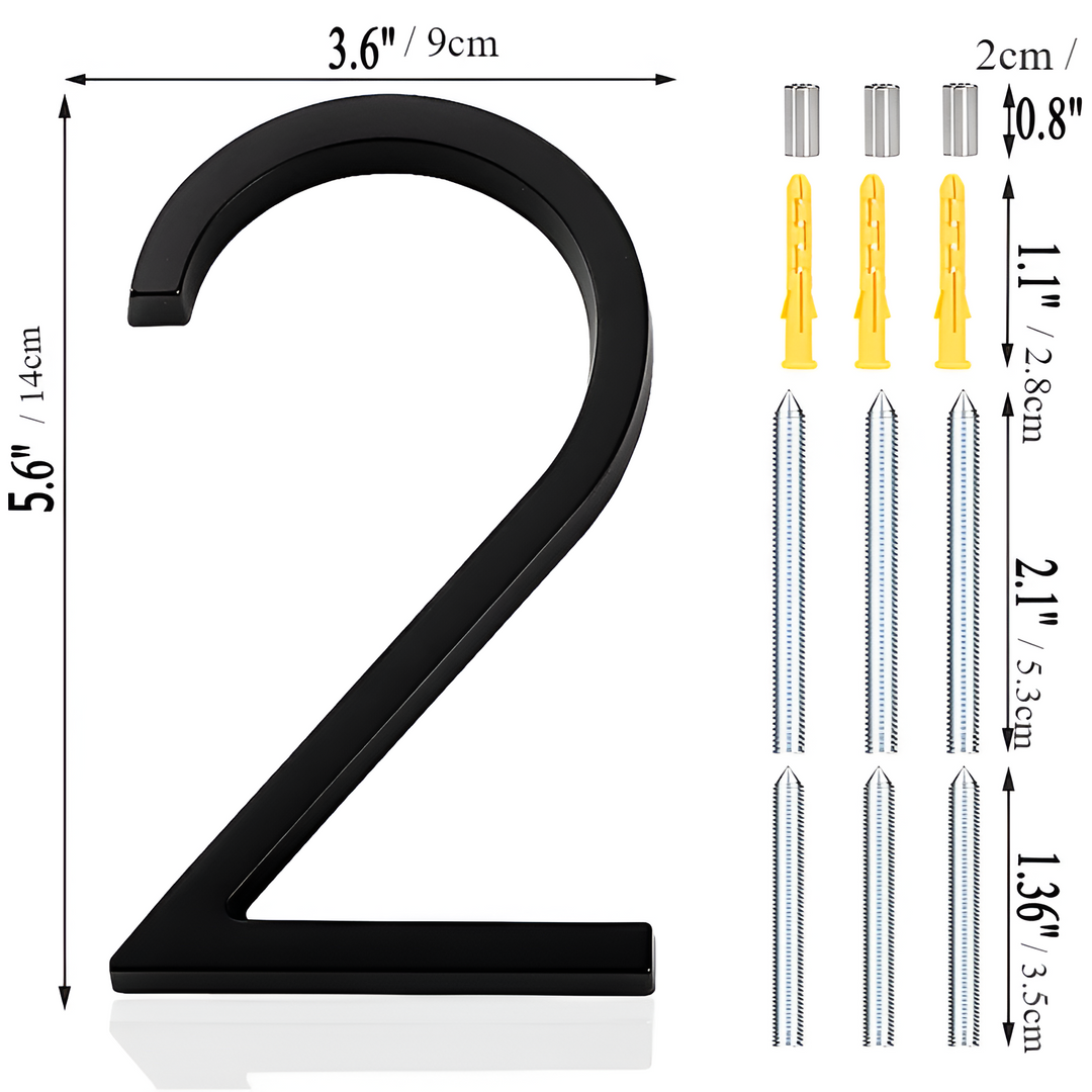 Modern Black Full House Number Sign - Stylish Home Address Plaque-Orizon Depot