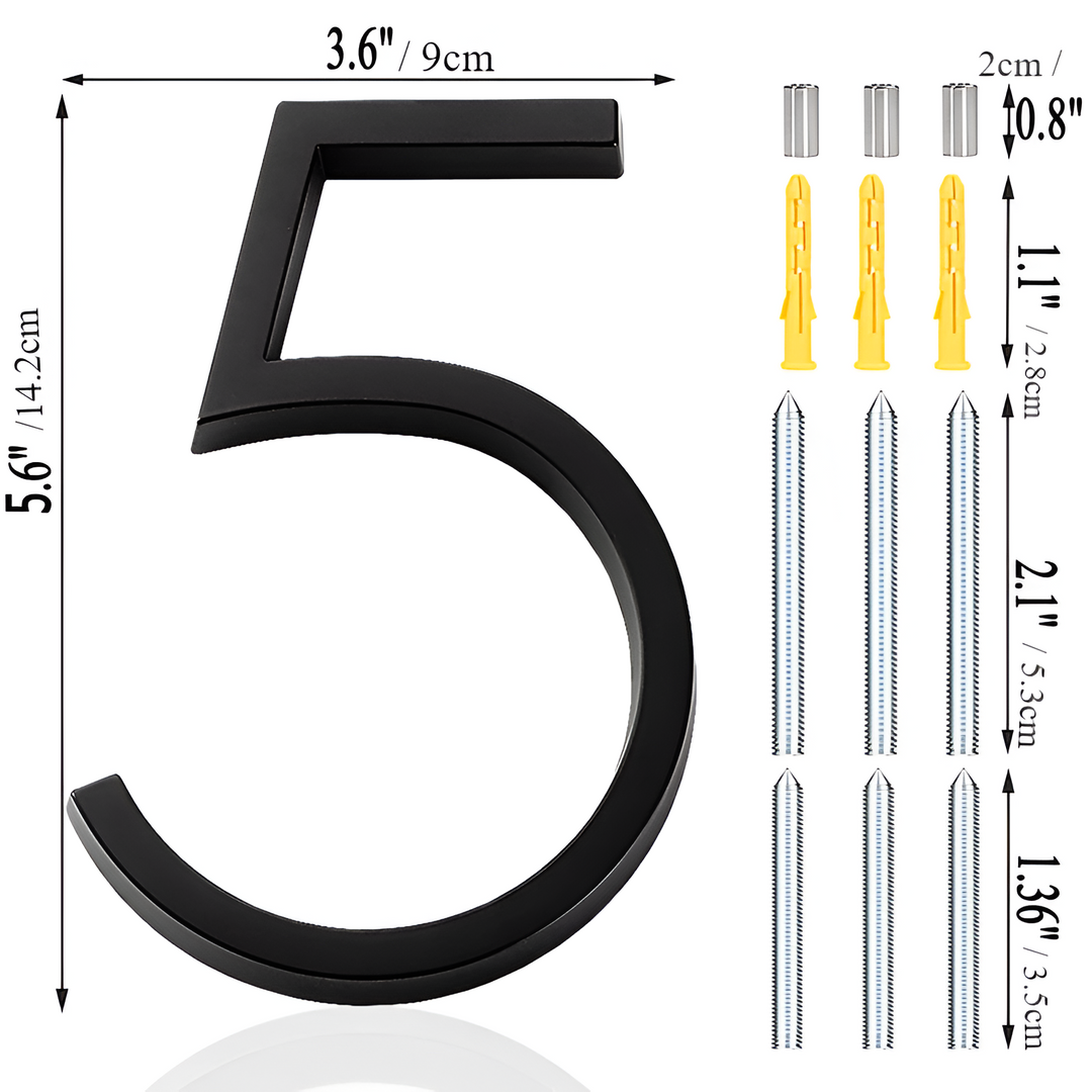 Modern Black Full House Number Sign - Stylish Home Address Plaque-Orizon Depot