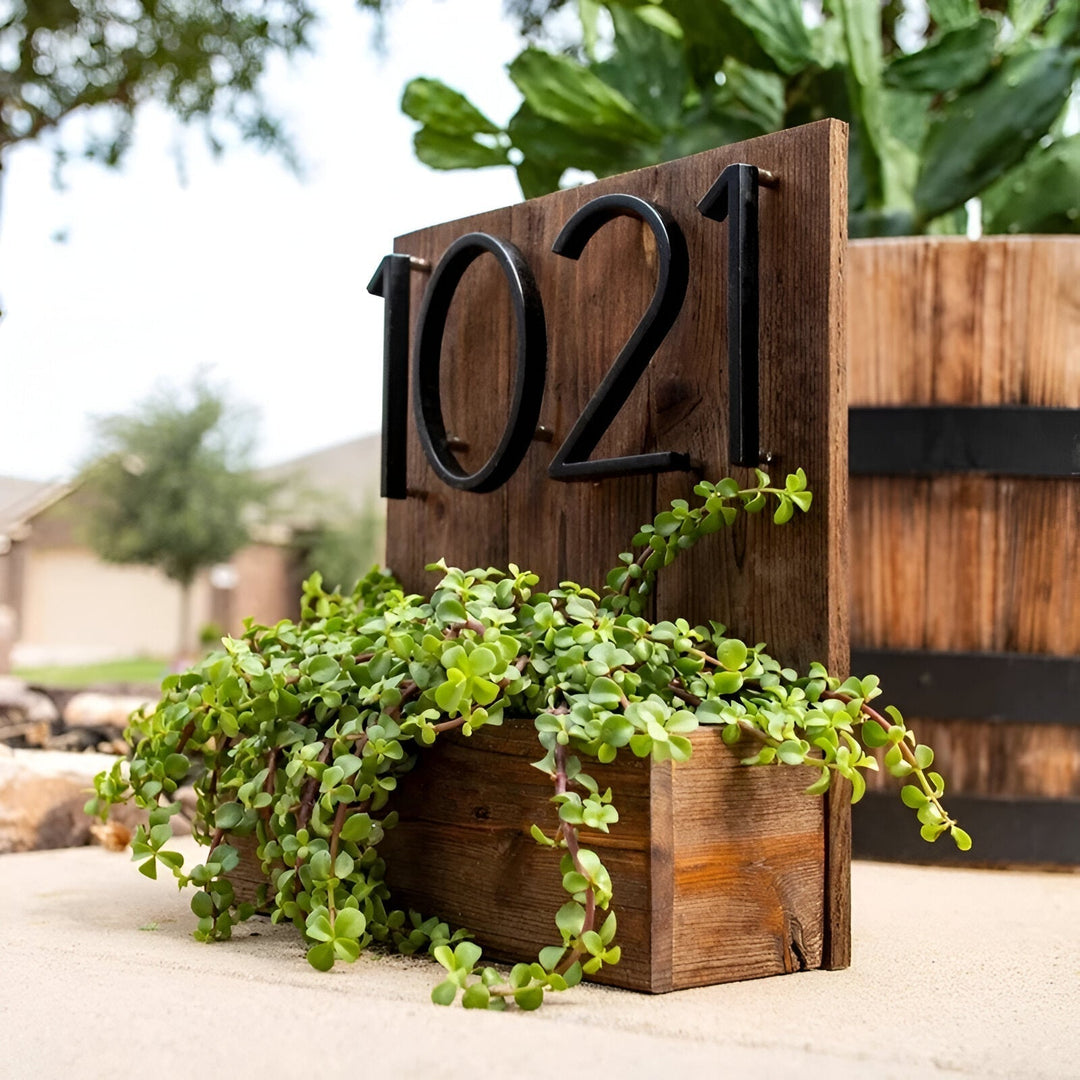 Modern Black Full House Number Sign - Stylish Home Address Plaque-Orizon Depot