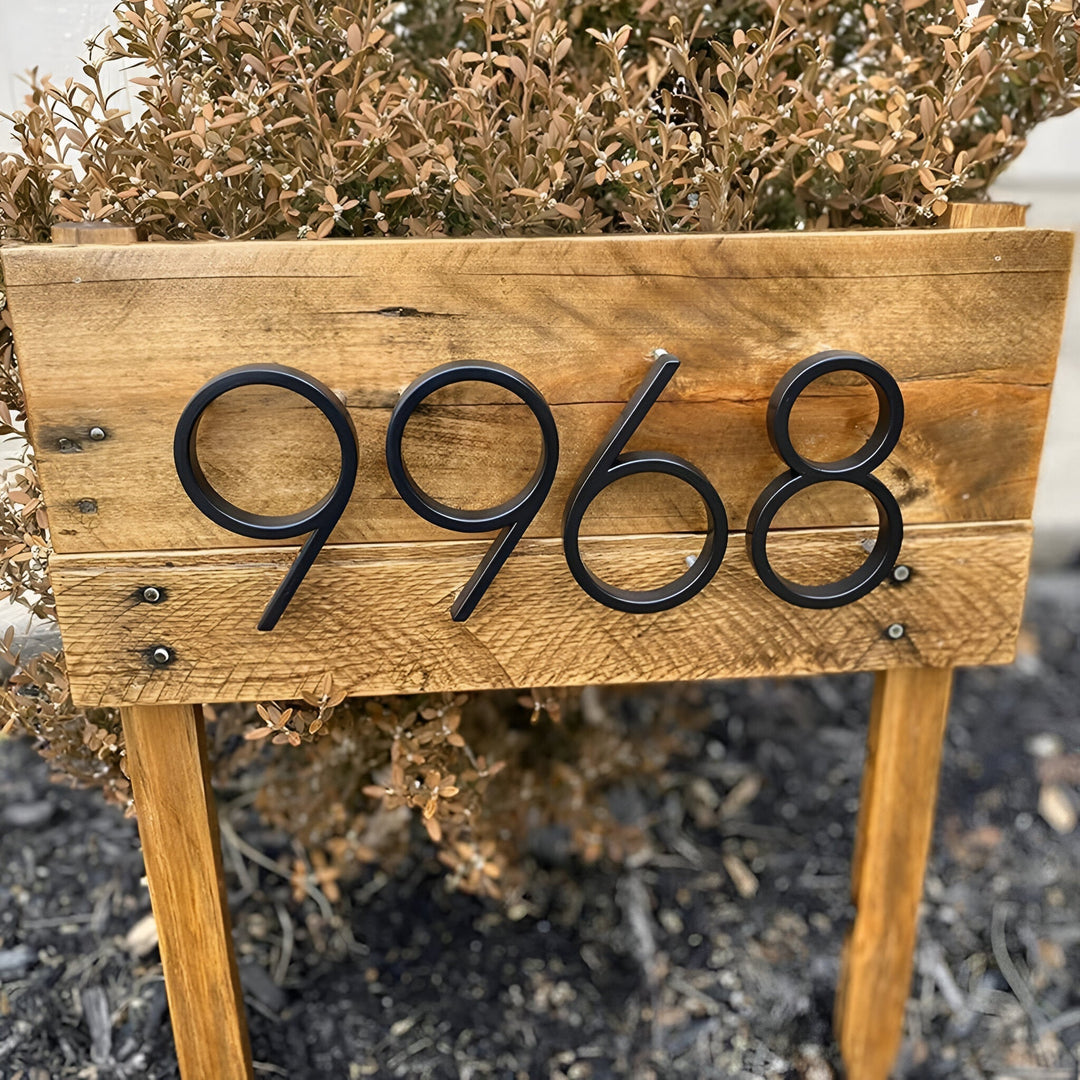 Modern Black Full House Number Sign - Stylish Home Address Plaque-Orizon Depot