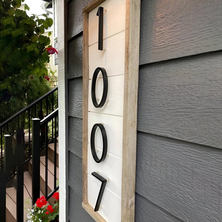 Modern Black Full House Number Sign - Stylish Home Address Plaque-Orizon Depot