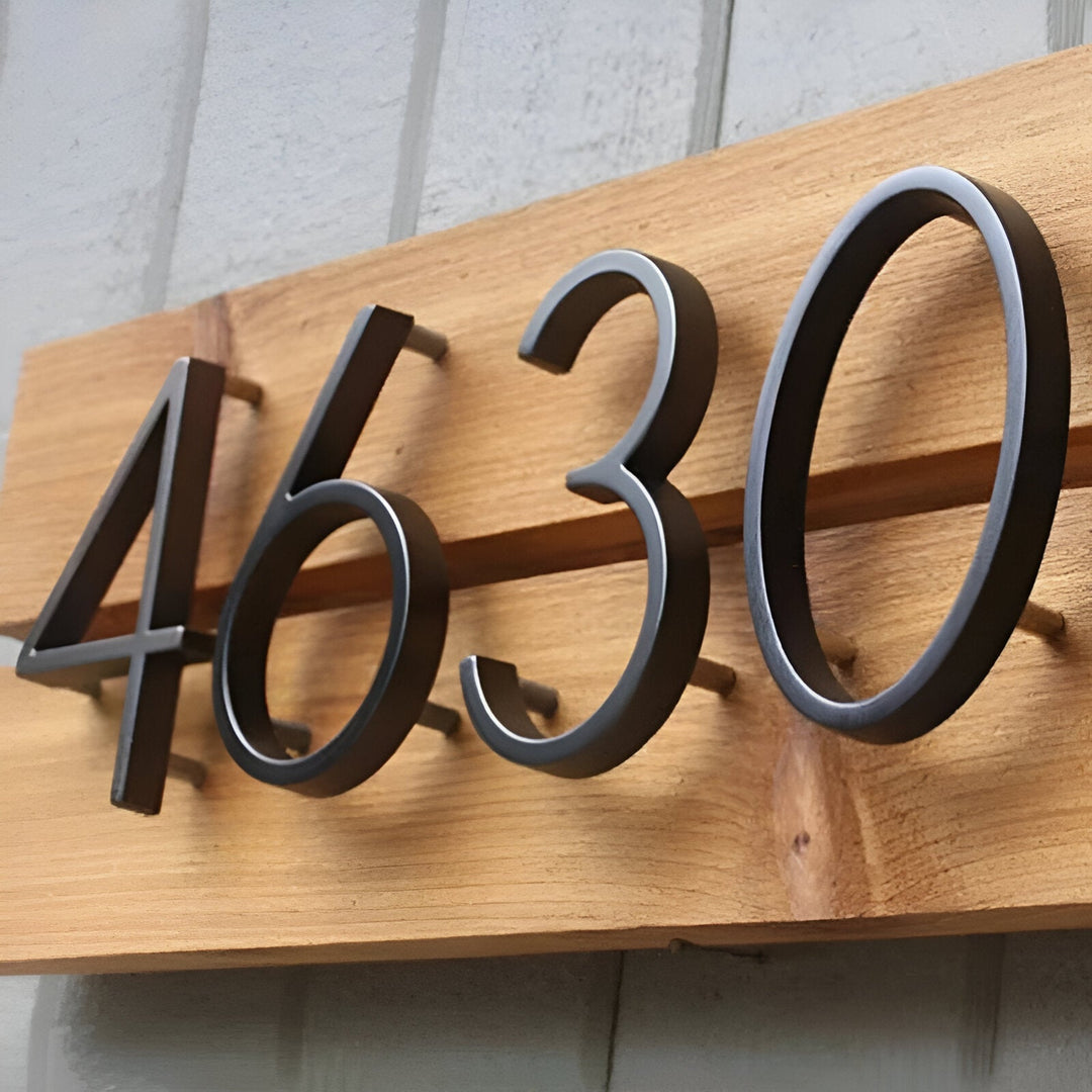 Modern Black Full House Number Sign - Stylish Home Address Plaque-Orizon Depot
