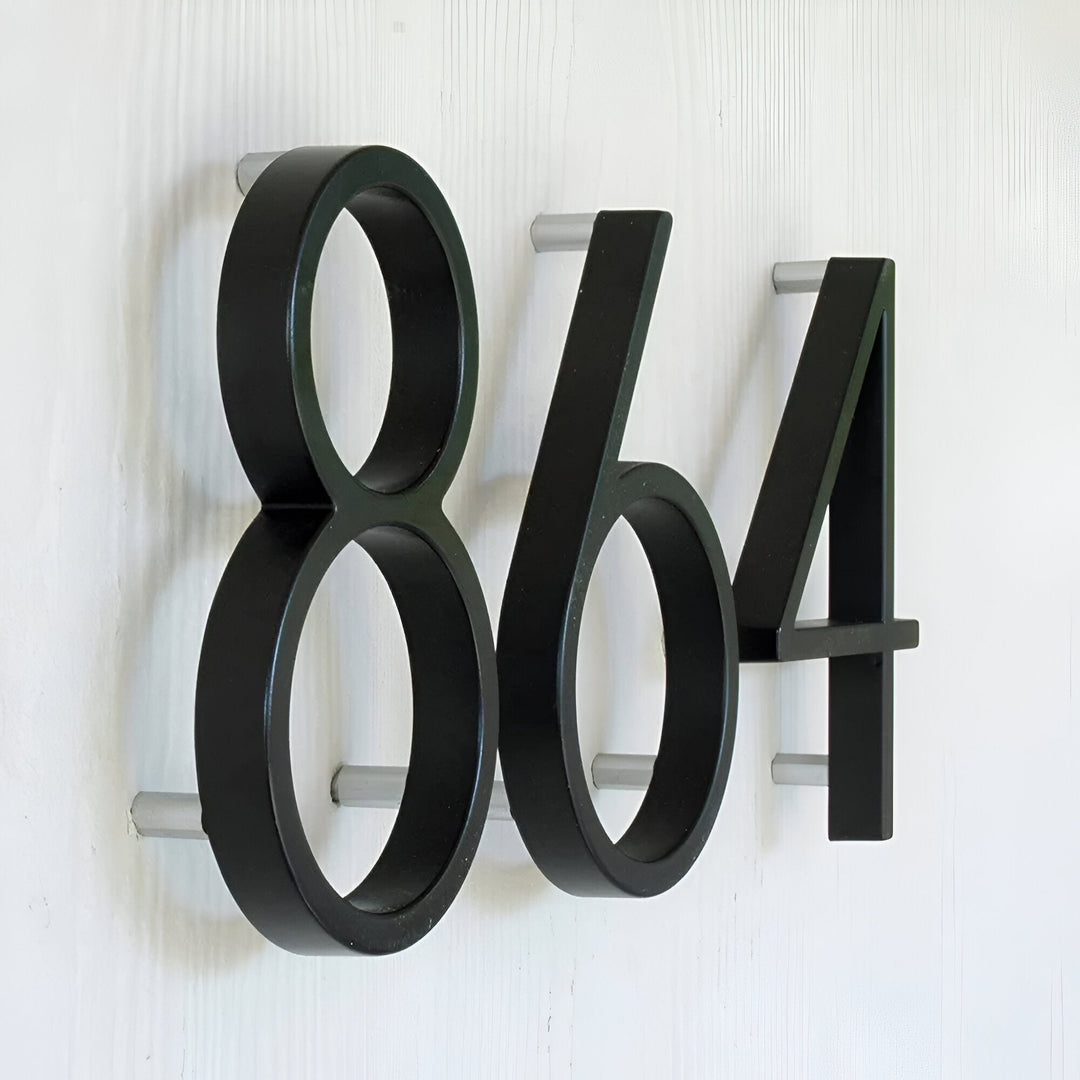 Modern Black Full House Number Sign - Stylish Home Address Plaque-Orizon Depot
